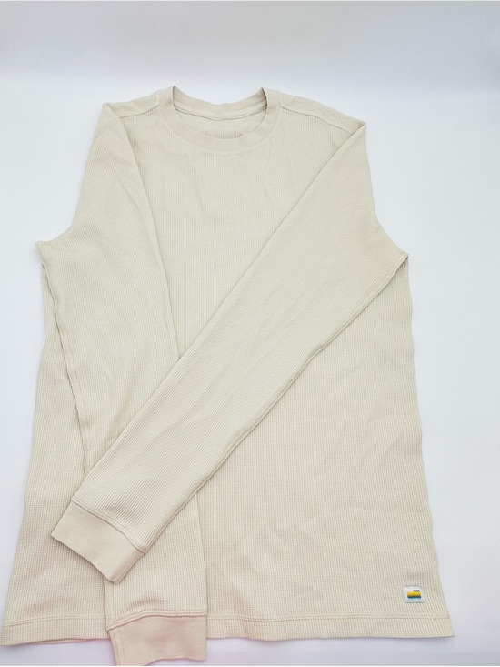 Vuori Other - Vuori Long Sleeve Waffle Crew Shirt - Cream
